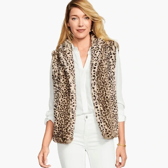 Johnston & Murphy Leopard Print Faux Fur Vest - Picture 2 of 9